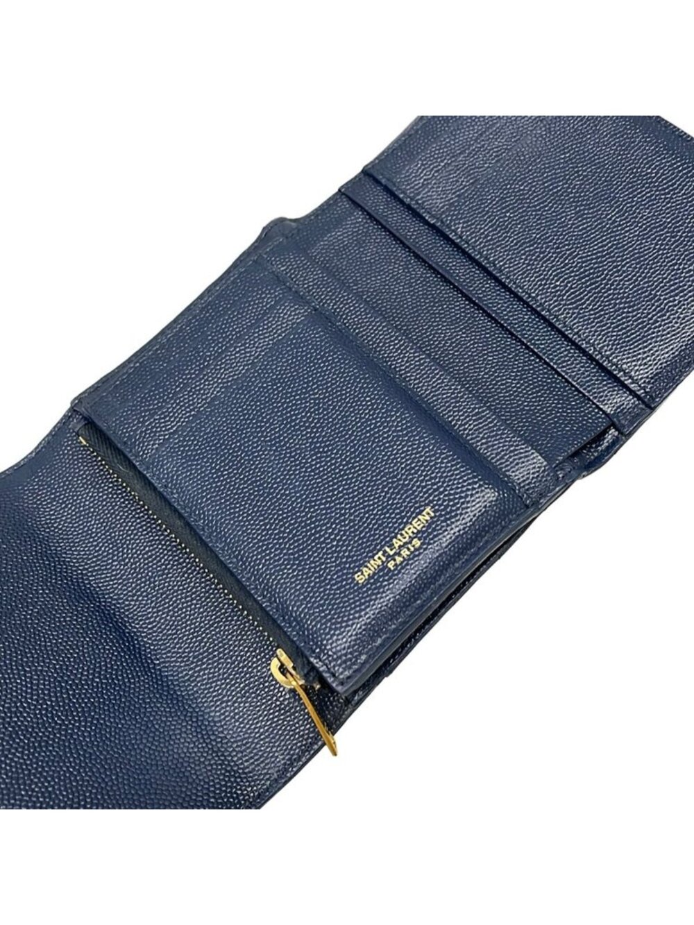 Saint Laurent Paris Navy Leather Wallet - Picture 3 of 9